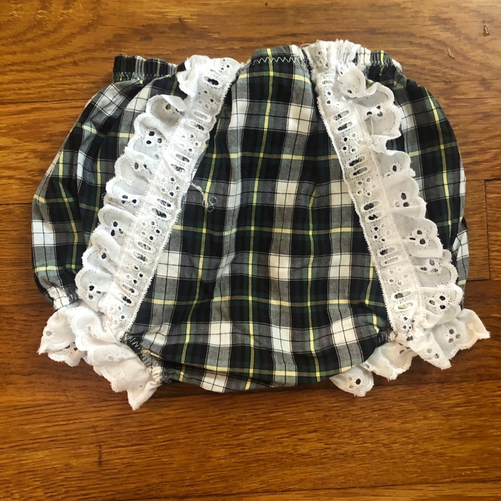Beaufort Bonnet Plaid Lace Bloomers 6-12 Months